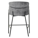 Scaun de bar Tolerse, stofa si metal, 55x60x97 cm - Gri