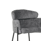 Scaun de bar Tolerse, stofa si metal, 55x60x97 cm - Gri