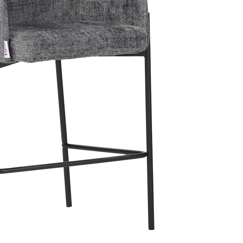 Scaun de bar Tolerse, stofa si metal, 55x60x97 cm - Gri