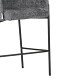 Scaun de bar Tolerse, stofa si metal, 55x60x97 cm - Gri