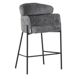 Scaun de bar Tolerse, stofa si metal, 55x60x97 cm - Gri
