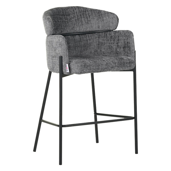Scaun de bar Tolerse, stofa si metal, 55x60x97 cm