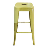 Scaun de bar Utopia metal, Negru, 42x42x76 cm - Galben