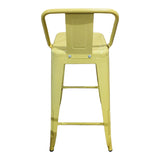 Scaun de bar Utopia, Negru, 42x42x86 cm - Galben