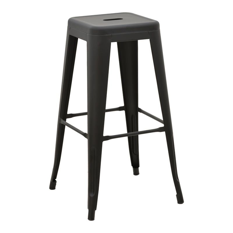 Scaun de bar Utopia metal, Negru, 42x42x76 cm