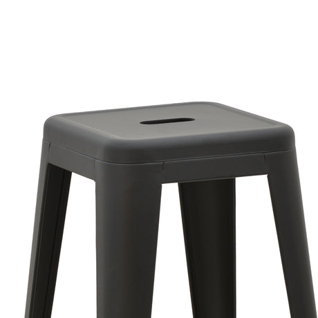 Scaun de bar Utopia metal, Negru, 42x42x76 cm