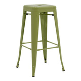 Scaun de bar Utopia, Metal, Verde Oliv, 42x42x76 cm