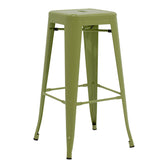 Scaun de bar Utopia, Metal, Verde Oliv, 42x42x76 cm