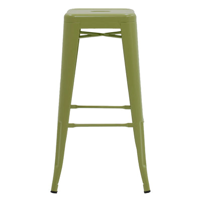 Scaun de bar Utopia, Metal, Verde Oliv, 42x42x76 cm, detaliu produs