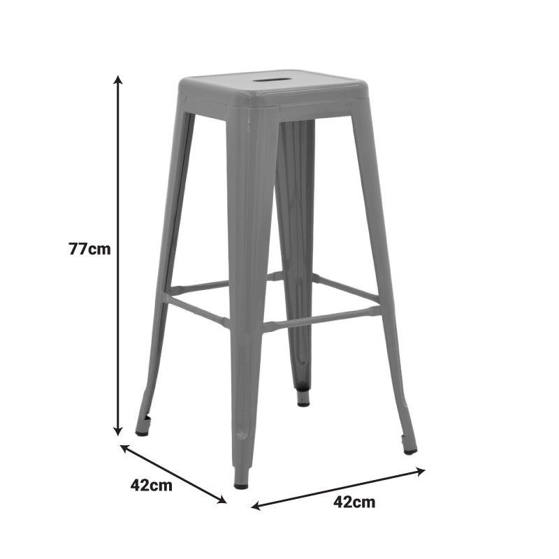 Scaun de bar Utopia, metalic, Verde, 42x42x76 cm, imagine suplimentara