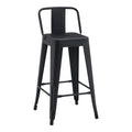 Scaun de bar Utopia, Negru Mat, 42x42x86 cm