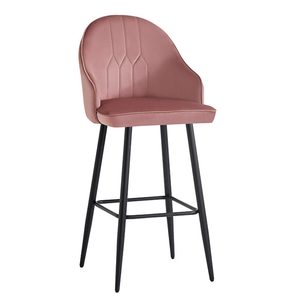Scaun de bar Velva catifeaa marului putred, Roz, 49x63x102 cm