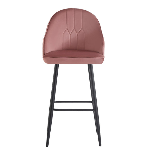 Scaun de bar Velva catifeaa marului putred, Roz, 49x63x102 cm