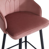Scaun de bar Velva catifeaa marului putred, Roz, 49x63x102 cm