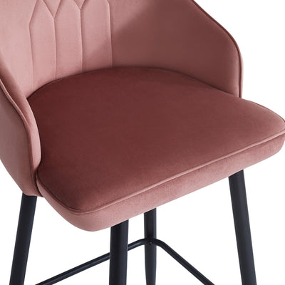 Scaun de bar Velva catifeaa marului putred, Roz, 49x63x102 cm, foto produs 6