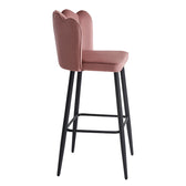 Scaun de bar Velvi catifeaa marului putred, Roz, 43x62x95 cm, detaliu produs
