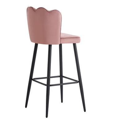 Scaun de bar Velvi catifeaa marului putred, Roz, 43x62x95 cm, perspectiva suplimentara