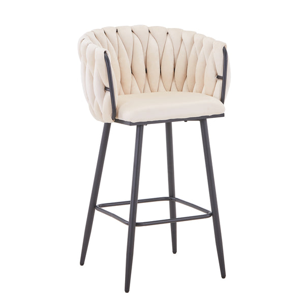 Scaun de bar Vivian, catifea si metal, 57x50x100 cm
