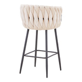 Scaun de bar Vivian bej catifea, 57x50x100 cm - Bej