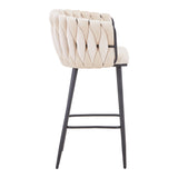 Scaun de bar Vivian bej catifea, 57x50x100 cm - Bej