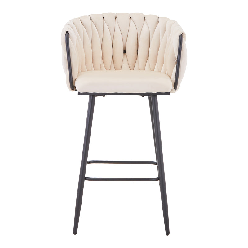 Scaun de bar Vivian bej catifea, 57x50x100 cm - Bej