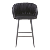 Scaun de bar Vivian bej catifea, 57x50x100 cm - Negru