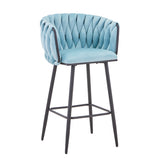 Scaun de bar Vivian siel catifea metal, negru, 57x50x100 cm