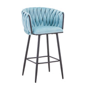 Scaun de bar Vivian siel catifea metal negru 57x50x100 cm