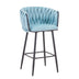 Scaun de bar Vivian siel catifea metal negru 57x50x100 cm
