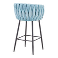 Scaun de bar Vivian siel catifea metal, negru, 57x50x100 cm, imagine suplimentara