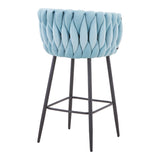 Scaun de bar Vivian siel catifea metal, negru, 57x50x100 cm