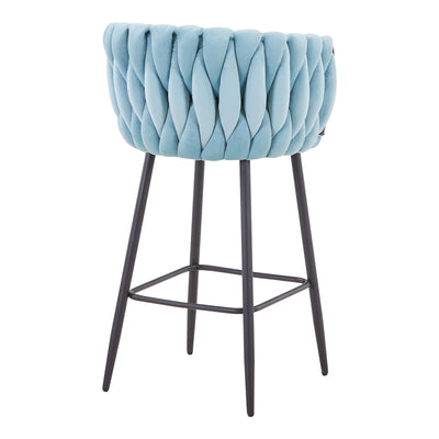 Scaun de bar Vivian siel catifea metal, negru, 57x50x100 cm, imagine suplimentara