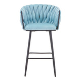 Scaun de bar Vivian siel catifea metal, negru, 57x50x100 cm