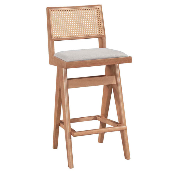 Scaun de bar Winslow, Negru - Nuc, 46x44x98 cm