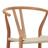 Scaun de bar Wishbone rubberwood-rope, Natural, 55x49x108 cm, foto produs 6