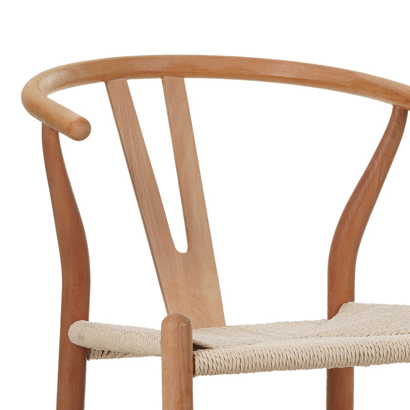 Scaun de bar Wishbone rubberwood-rope, Natural, 55x49x108 cm, foto produs 6