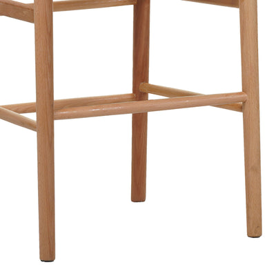 Scaun de bar Wishbone rubberwood-rope, Natural, 55x49x108 cm, foto produs 7