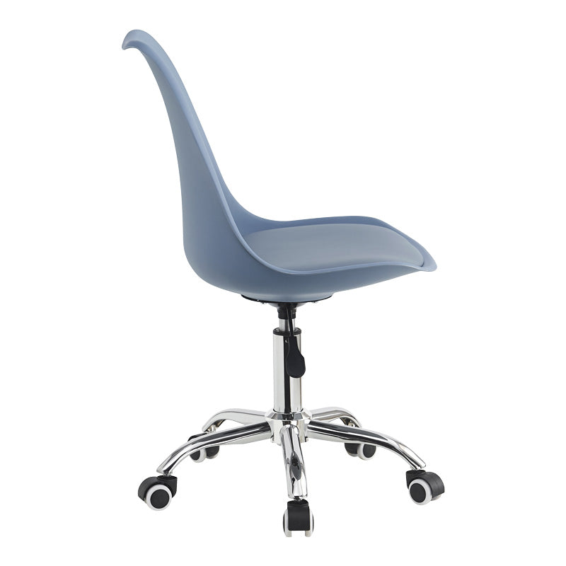 Scaun de birou ajustabil Gaston II, Modern, Albastru deschis, 48x57x77-90 cm