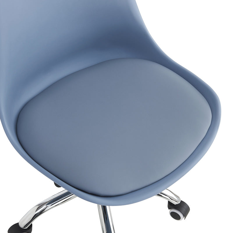 Scaun de birou ajustabil Gaston II, Modern, Albastru deschis, 48x57x77-90 cm