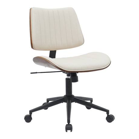 Scaun de birou Amani placaj bej pu-nuc, 52x54x90 cm