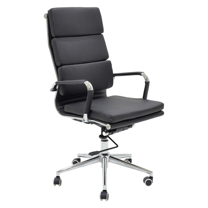Scaun de birou de manager Tokyo cu PU alb 56x52x108 cm, 52x56 cm - Negru