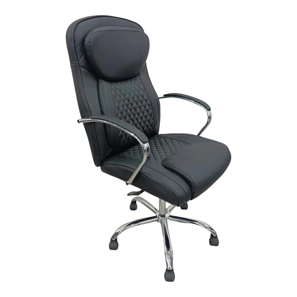 Scaun de birou director cu design matlasat, Negru, 62x70x116 cm