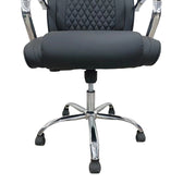 Scaun de birou director cu design matlasat, Negru, 62x70x116 cm, perspectiva suplimentara