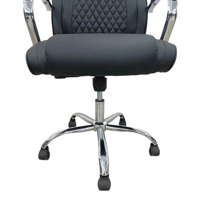 Scaun de birou director cu design matlasat, Negru, 62x70x116 cm, perspectiva suplimentara