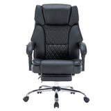 Scaun de birou director Thrive Premium Quality mecanism de masaj cu spate incalzit pu, Negru, 66x70x112 cm