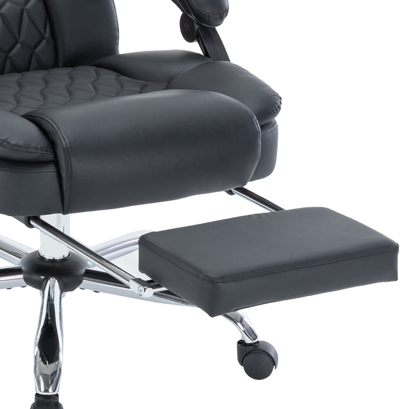 Scaun de birou director Thrive Premium Quality mecanism de masaj cu spate incalzit pu, Negru, 66x70x112 cm