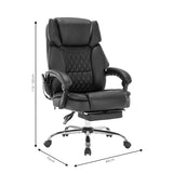 Scaun de birou director Thrive Premium Quality mecanism de masaj cu spate incalzit pu, Negru, 66x70x112 cm