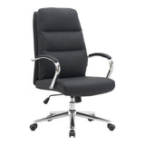 Scaun de birou directorial Normie, piele PU, 58x65x111 cm - Negru