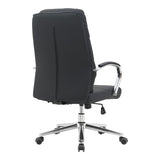 Scaun de birou directorial Normie, piele PU, 58x65x111 cm - Negru