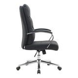 Scaun de birou directorial Normie, piele PU, 58x65x111 cm - Negru